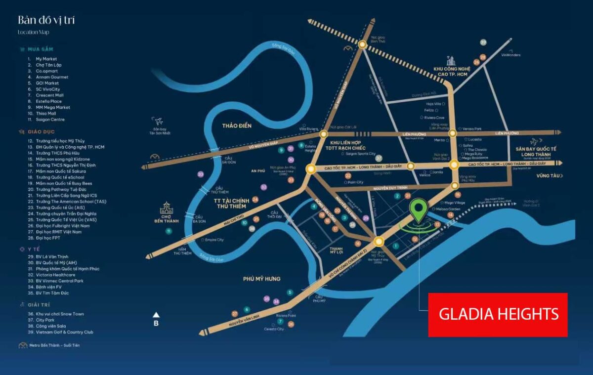 VỊ TRÍ GLADIA HEIGHTS KHANG ĐIỀN