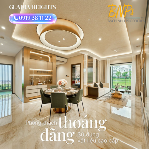 Chi Tiết Căn Hộ Gladia Heights 2 Phòng Ngủ: Đỉnh Cao Kiến Trúc "Modern Luxury" - Bách Như Properties - BNPs