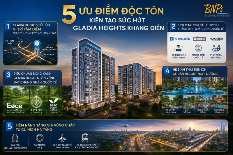 5 ưu điểm độc tôn kiến tạo sức hút Gladia Heights Khang Điền - Bách Như Properties - BNPs