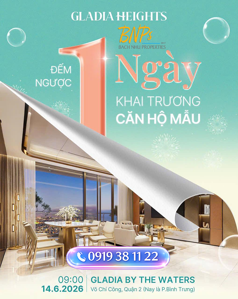 Cùng Bách Như Properties - BNPs khám phá nhà mẫu Gladia Heights ngày 13/6/2026