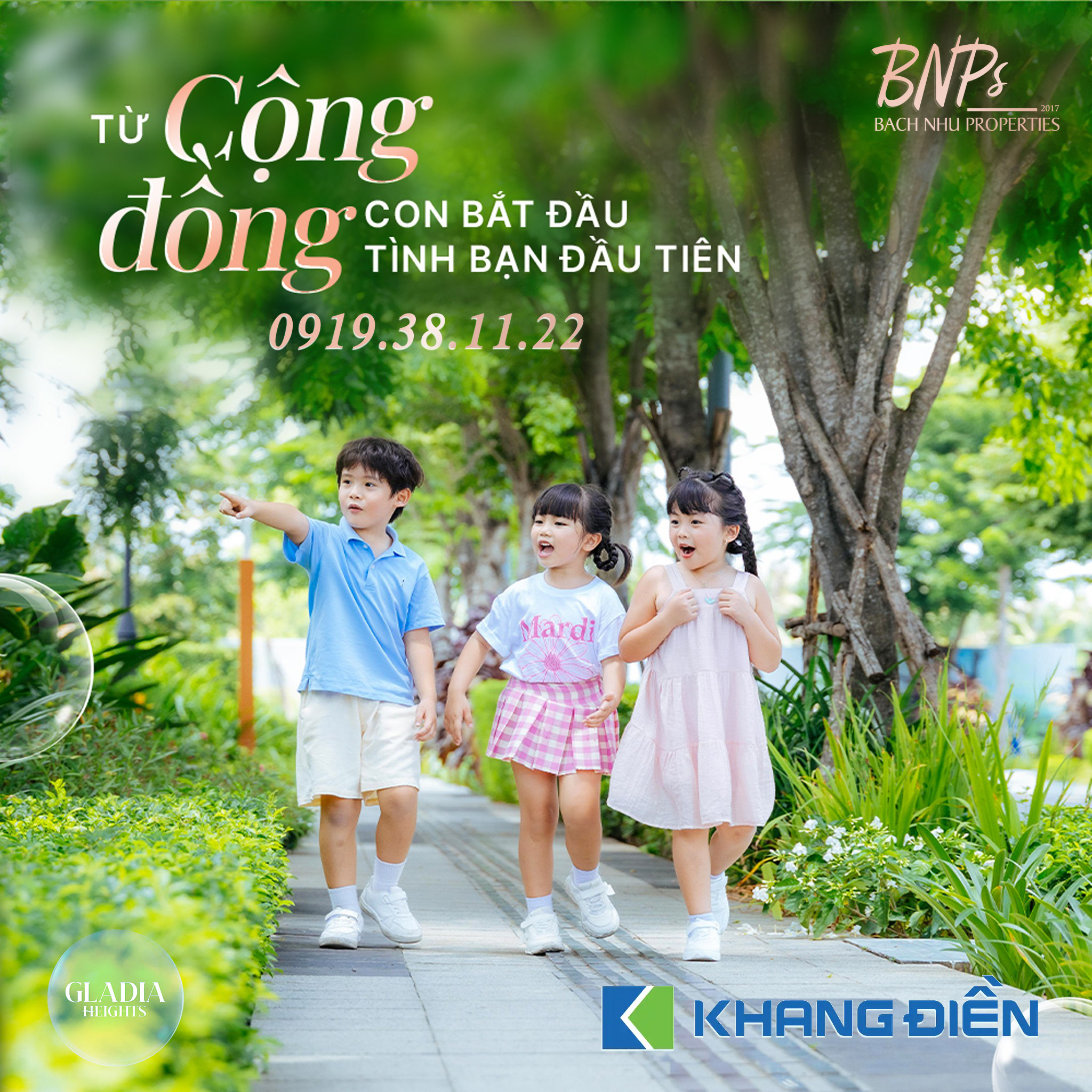 Gladia Height Khang Điền - Cộng đồng con bắt đầu tình bạn đầu tiên