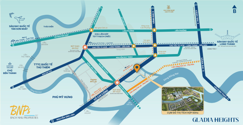 Gladia Heights: Định vị điểm tựa hạ tầng giao thông kết nối liên vùng