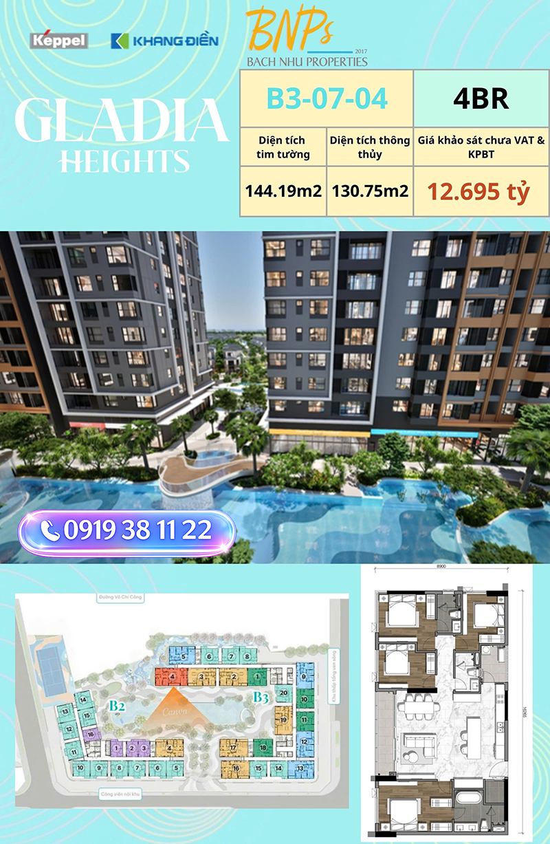 Căn hộ Gladia Heights giá tốt Bách Như Propertirs - BNPs phân phối