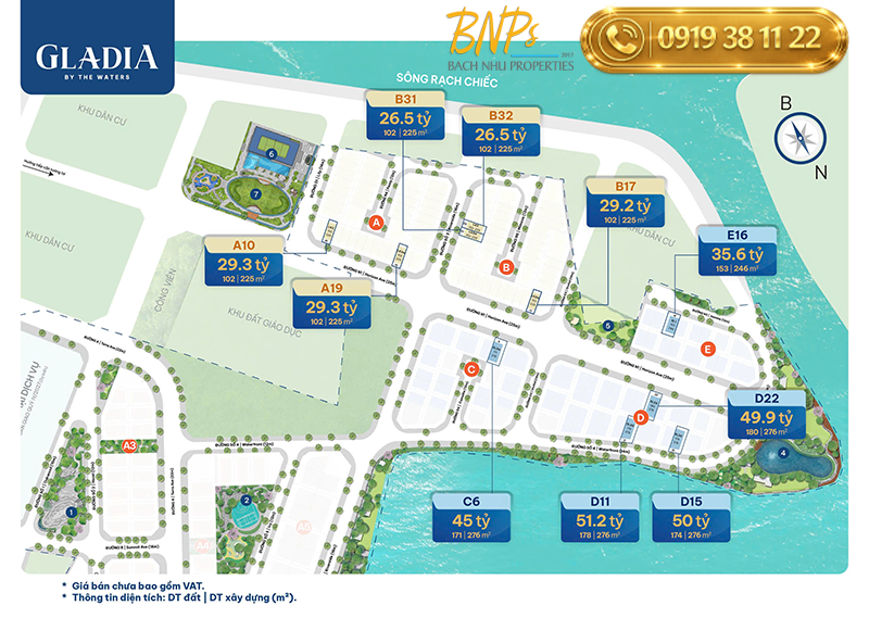 Biệt thự Gladia by the Waters giá bao nhiêu – Cập nhật giá mới nhất tháng 11/2026 - Bách Như Properties - BNP's