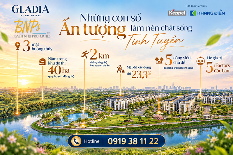 Không gian sống xanh Gladia by the Waters -Hotline tư vấn 0919 38 11 22 - Bách Như Properties - BNP's